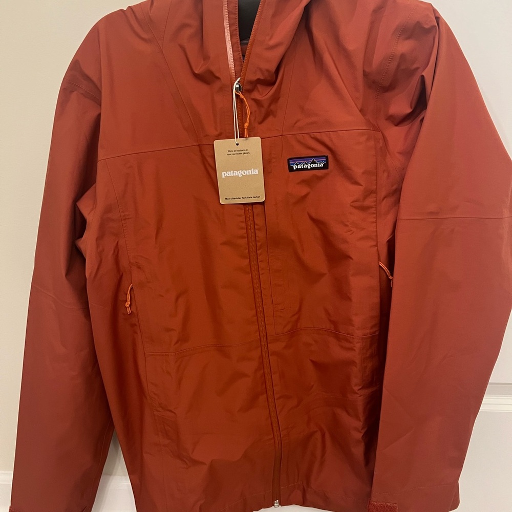 NWT Patagonia Men's Boulder Fork Rain Jacket Burnished Red S